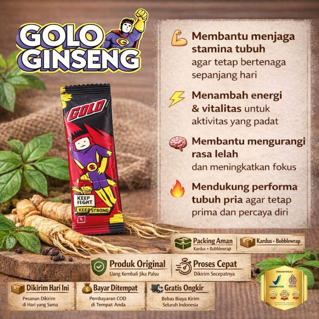 NEW mister golo ginseng bantu malam anda jadi sempurna,aman berkualitas ori halal BPOM