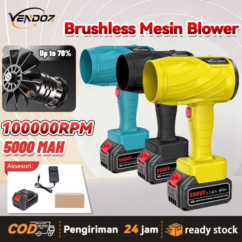 Vendoz Cordless Mesin Blower Mini Portable Jet Fan Turbo Blower Angin Blower Baterai Angin Kencang B