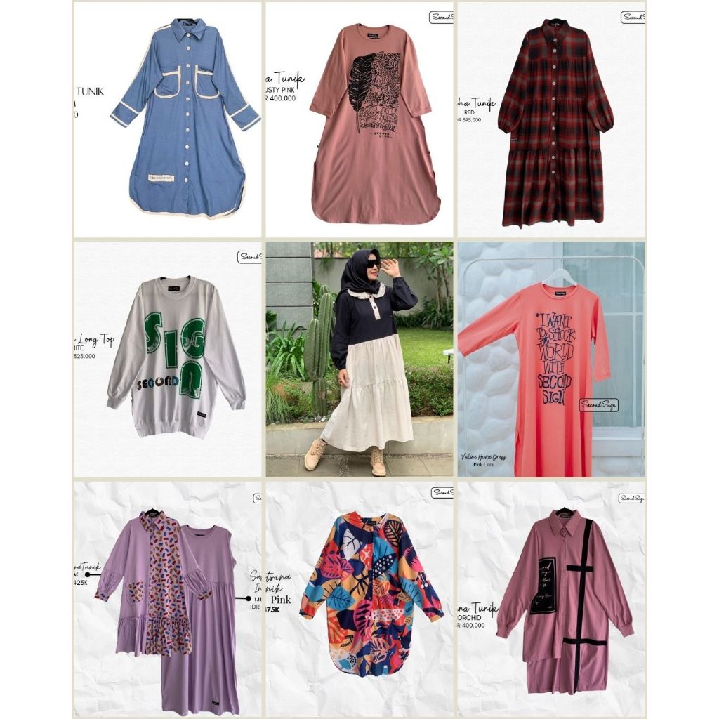 Second Sign Tunik Ori Bahan Kaos & Flanel