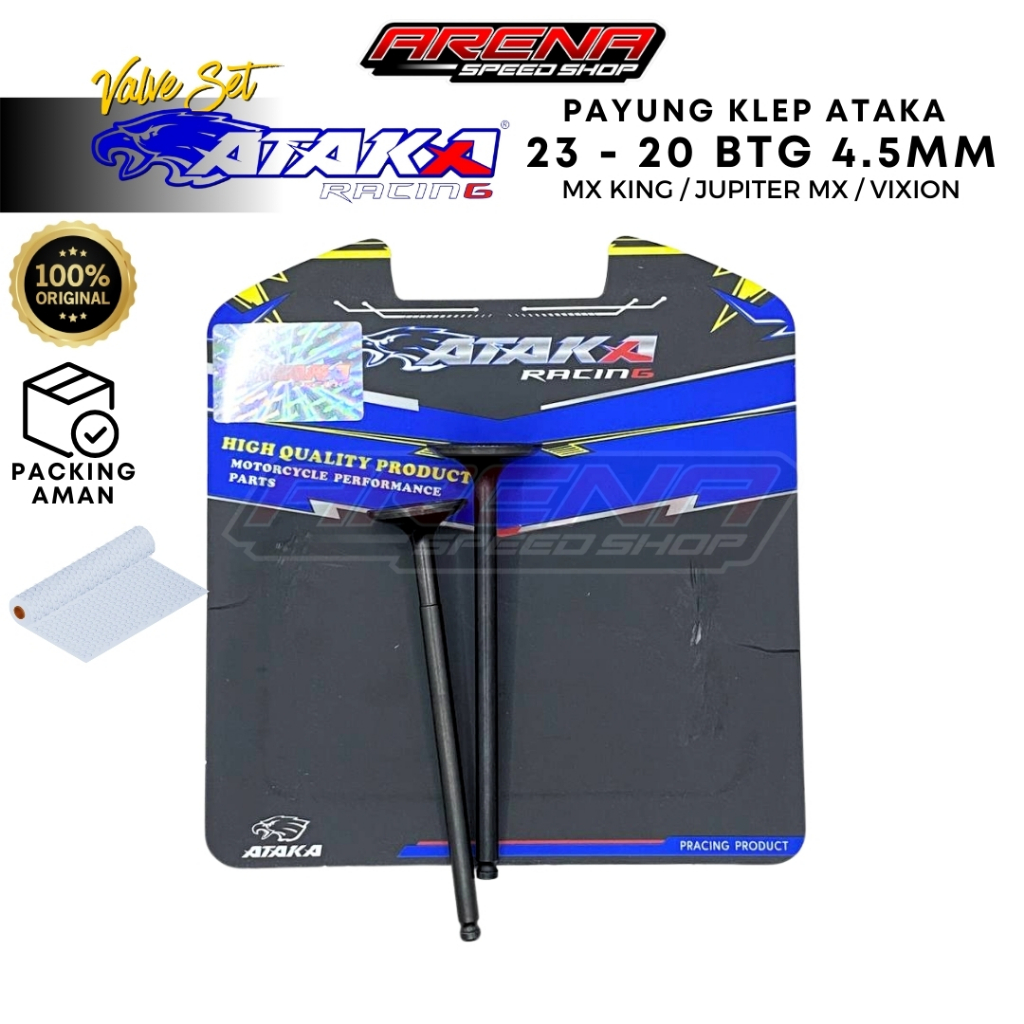 ATAKA Racing 23 / 20 4.5mm Valves Set - Payung Klep 23 20 Batang 4.5 mm MX VIXION MX KING Original