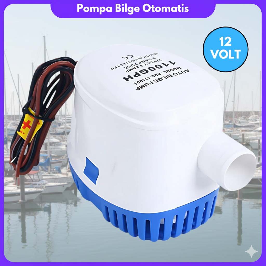 Pompa Air Celup Bilge Pump 1100GPH CH8028 DC 12V 24V Submersible Mini Serbaguna Auto Otomatis Berhen