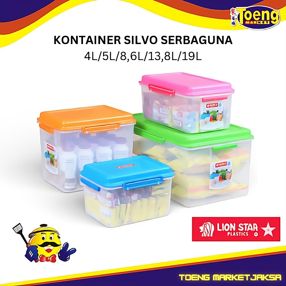 Kontainer Silvo Dengan Tutup Seal Karet Bahan Tebal  19 Liter - SILVO CONTAINER 19 Liter LION STAR