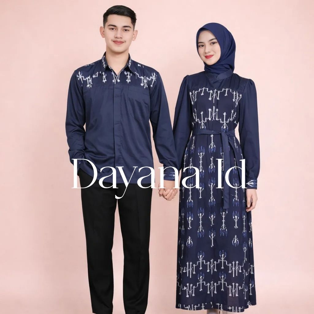 Baju Couple Batik Tenun Candrika Bahan Tenun Premium Simple Kondangan Lebaran Size S-XXL