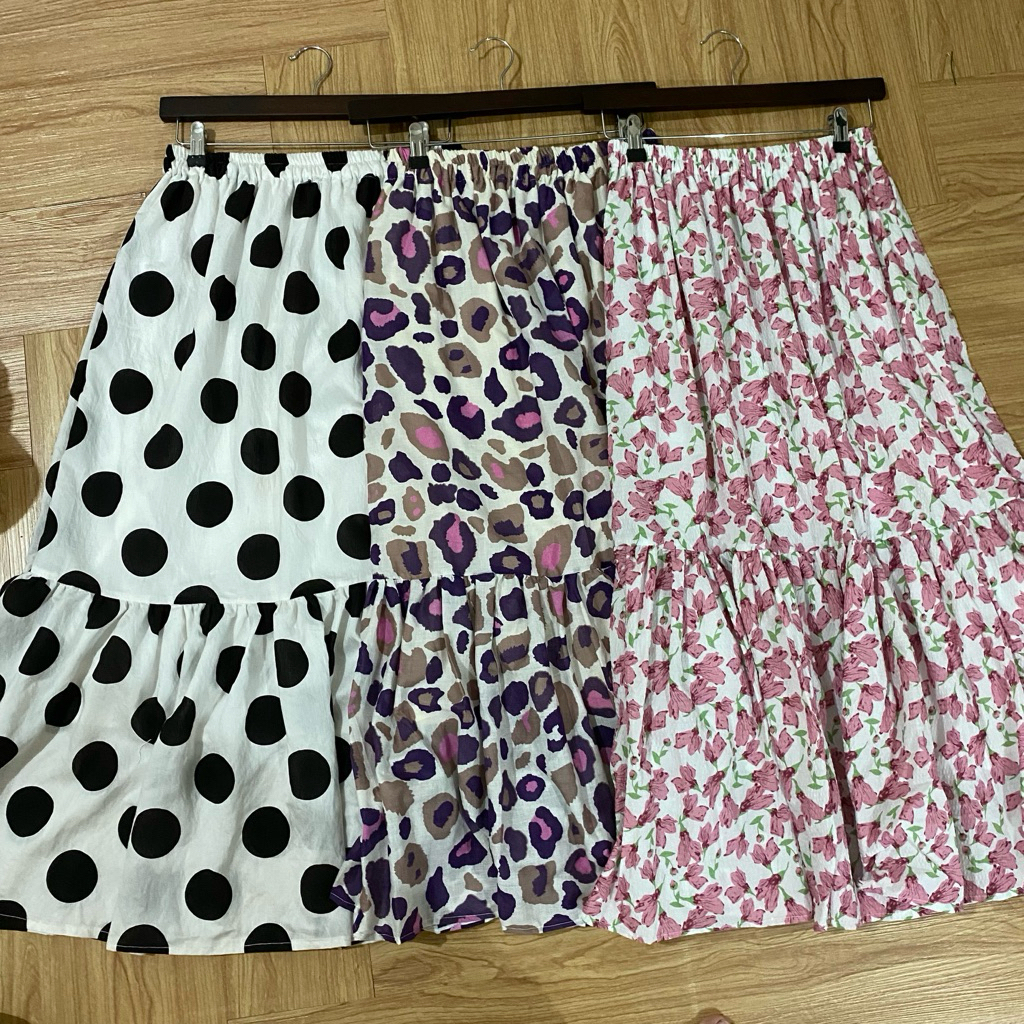 Bloomy Skirt / Rok cotton / Korean Skirt / Rok Motif / Rok Motif Bunga / Rok Bunga-Bung