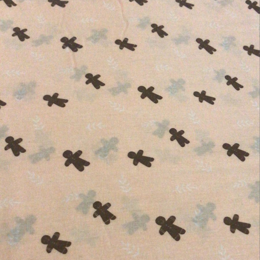 Kain Katun Motif Gingerbread Cookies Boneka Jelangkung Jalangset Voodoo (harga per 0,5 meter)