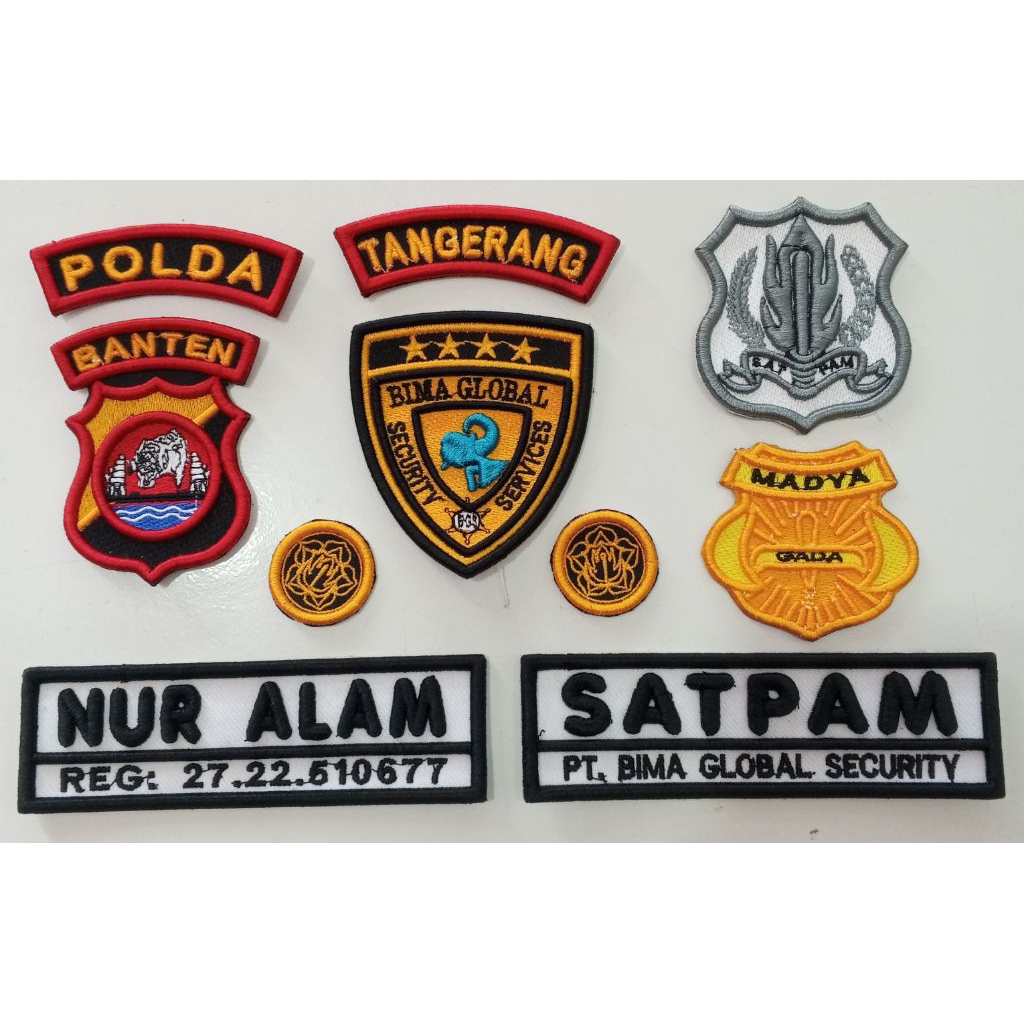 BORDIR TIMBUL/3D ATRIBUT SATPAM BERKUALITAS