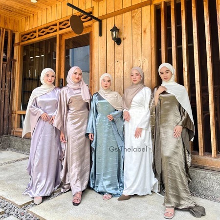 Shafana Dress Lebaran Wanita Model Kaftan Abaya Elegan untuk Hari Raya Idul Fitri | All Size LD 120 