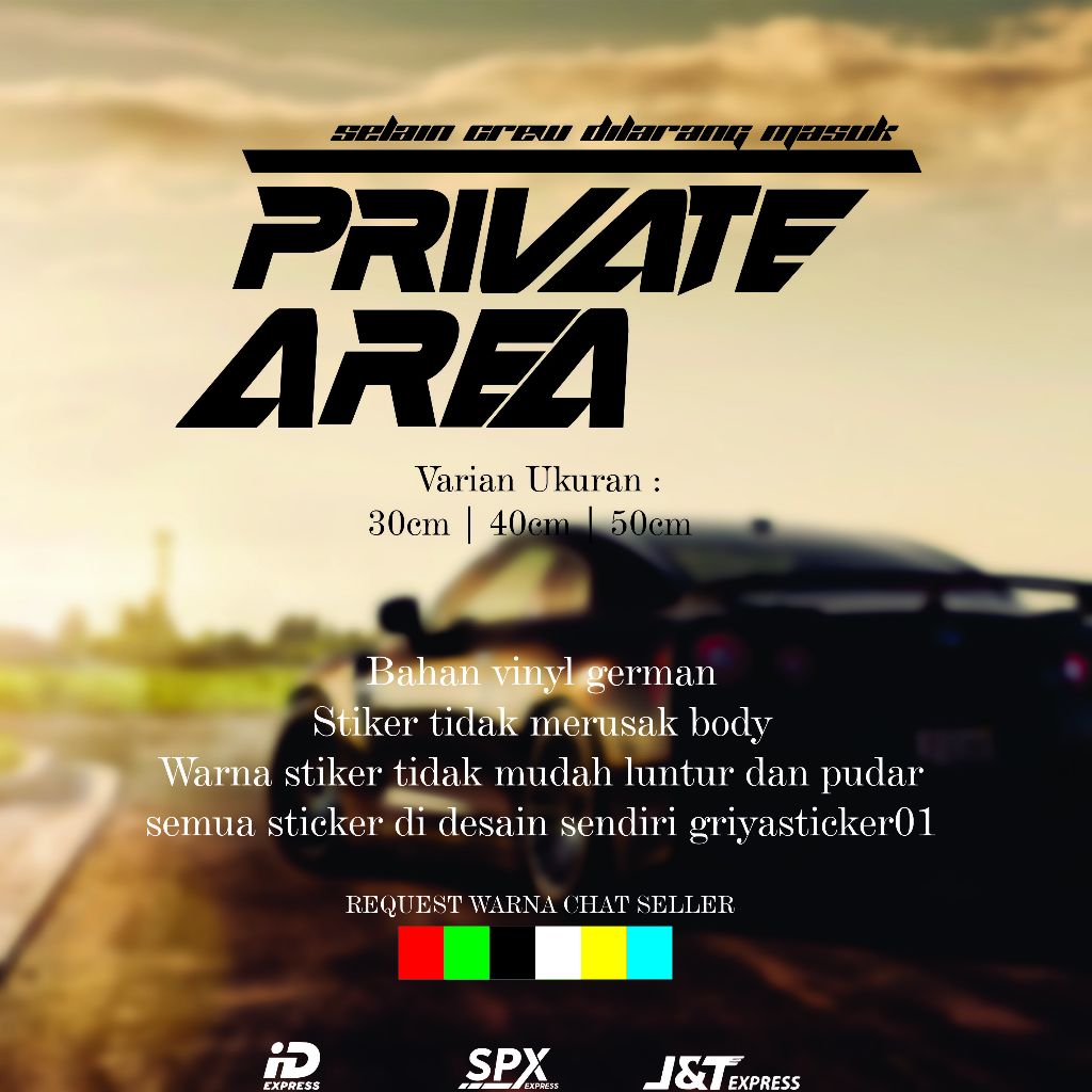 cutting stiker private area/stiker truck/stiker murah promo/stiker custom/stiker kaca mobil/ stiker 
