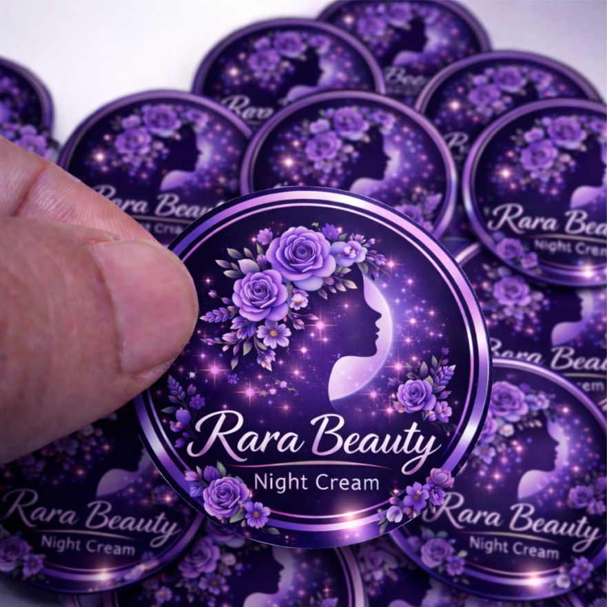 Stiker Label Produk / Stiker Label Kemasan Kosmetik (Bentuk Bulat Diameter 3cm)