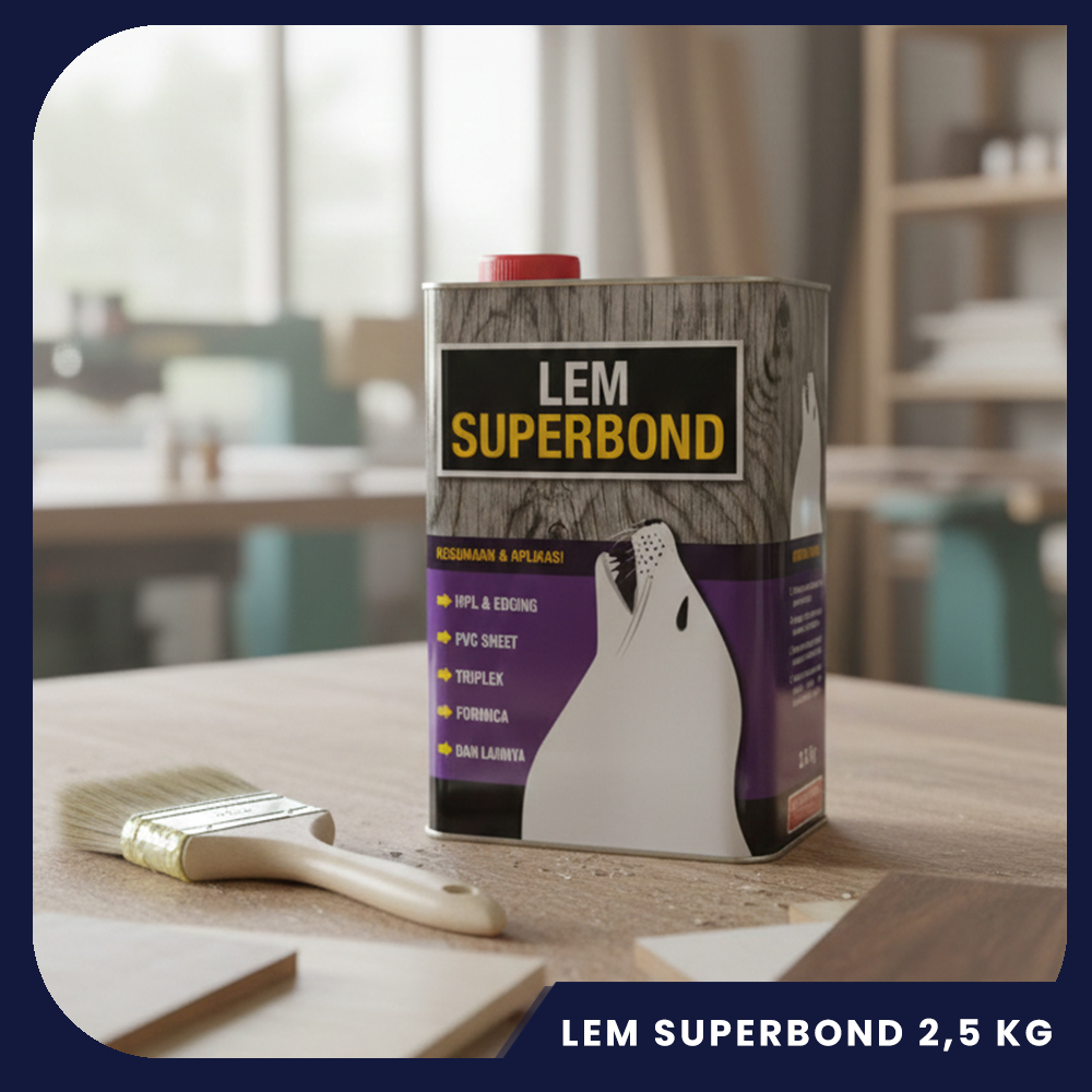 LEM KUNING SUPERBOND UNGU 2,5KG DAYA REKAT KUAT/LEM HPL/TRIPLEK/BUSA/KULIT