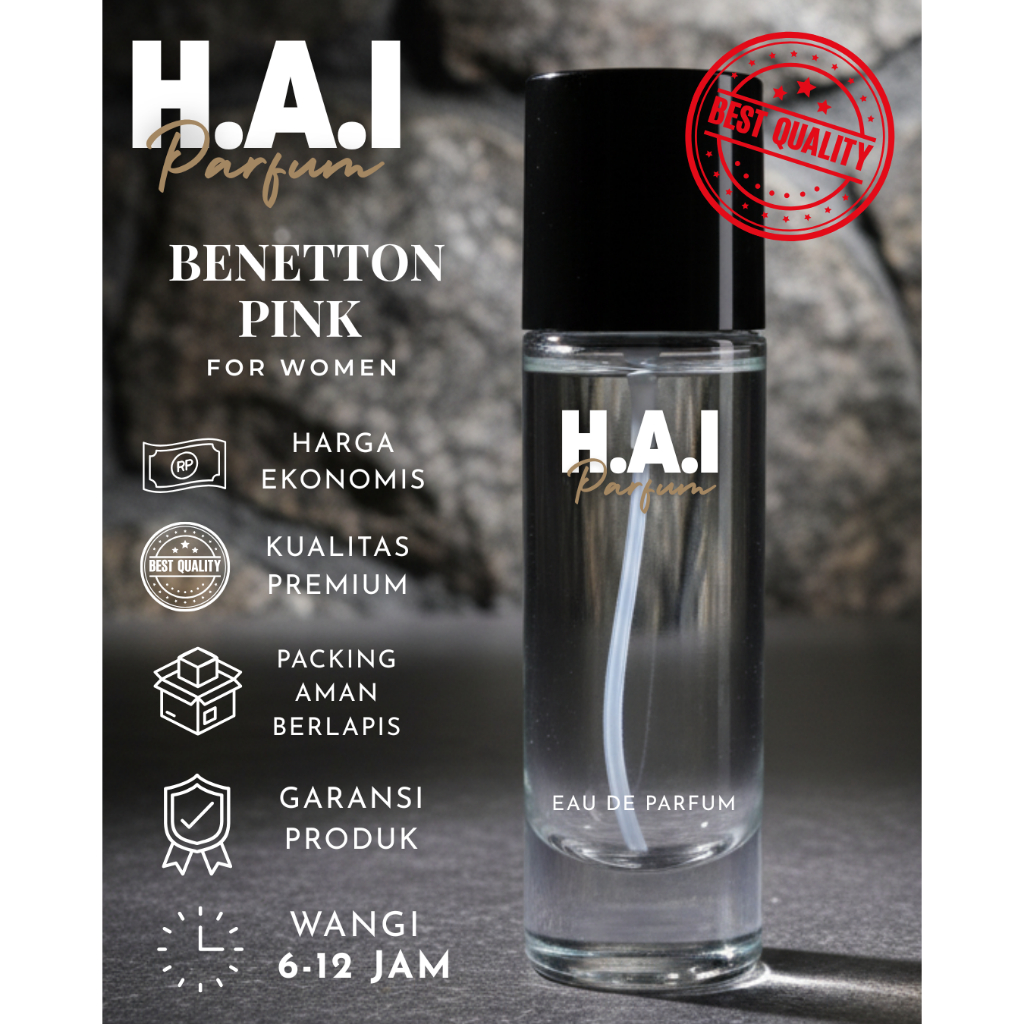 Parfum Benetton pink / parfum wanita tahan lama hingga 12 jam di sukai pria / eau de parfum / minyak