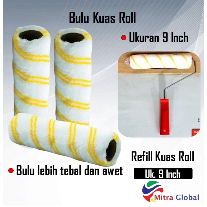 Bulu Roll Cat Kuas Roller 9 Inch Besar Refill Roll Cat Isi Kuas Roll Besar / Refiil Kuas Roll 9” / B