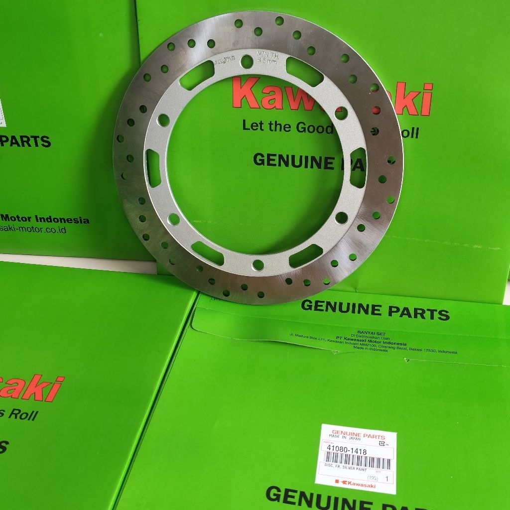 41080-1418 Piringan disc cakram depan Ninja 150 old velg jari-jari original DISC FRON SILVER PAINT