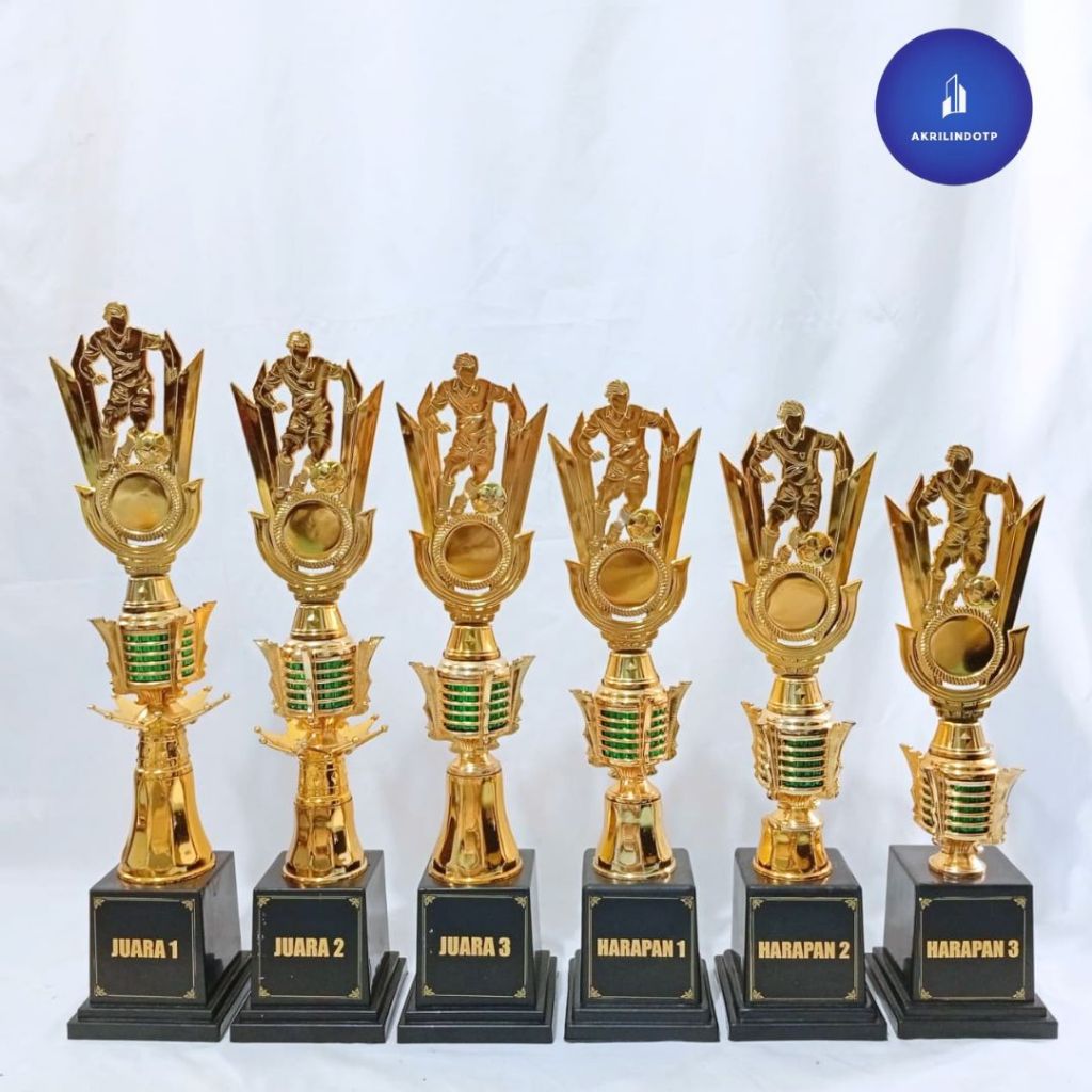 Piala Sepakbola 1 Set isi 6 | Piala Emas Murah Kombinasi Pagoda | Piala bola terbaru
