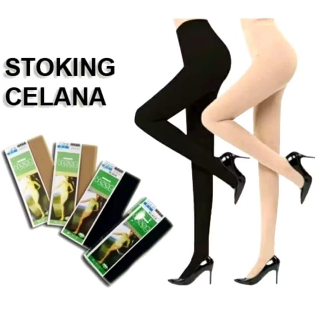 Stocking celana warna kulit tipis wanita dewasa transparan SHELEG