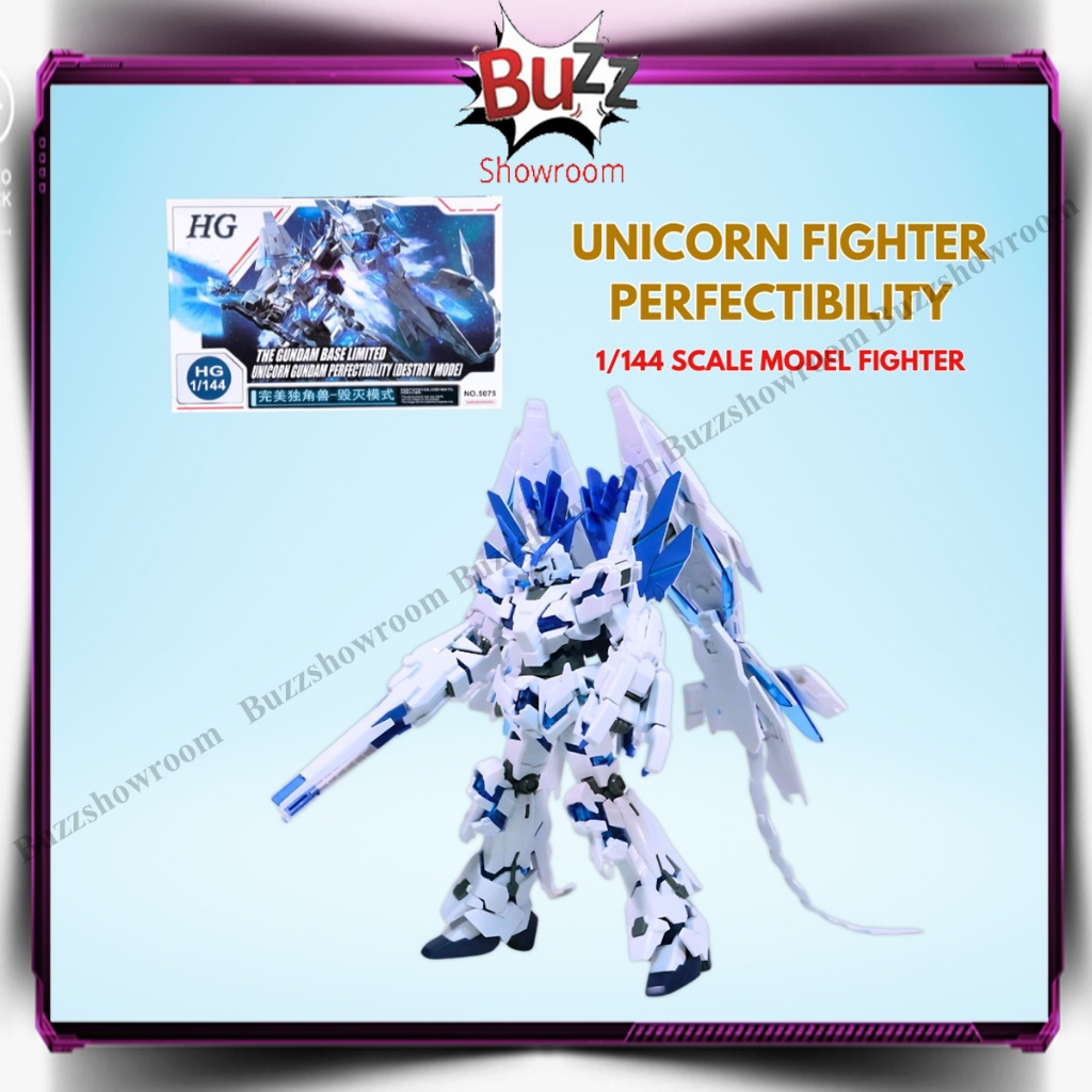 Unicorn Fighter Perfectibility HG 1/144 Deformation Figure Mainan Robot Gundam Destroy Mode 180