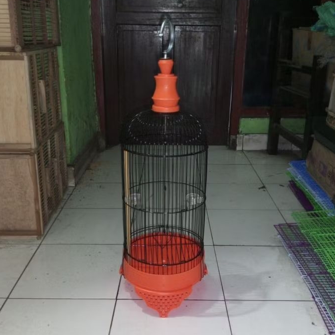 KANDANG BURUNG PLECI BULAT BESI HELOPET - SANGKAR BURUNG