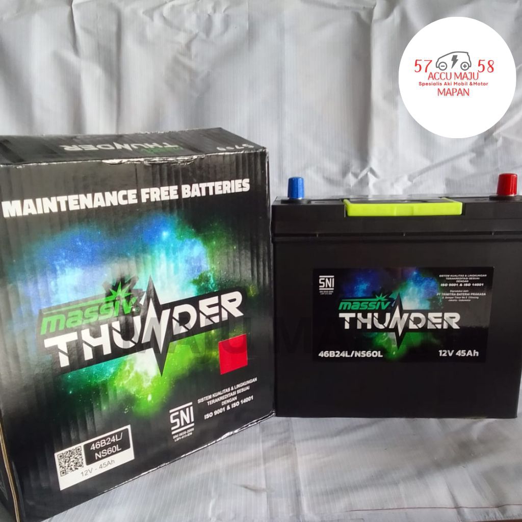 Aki Mobil Massiv Thunder NS60L Kering