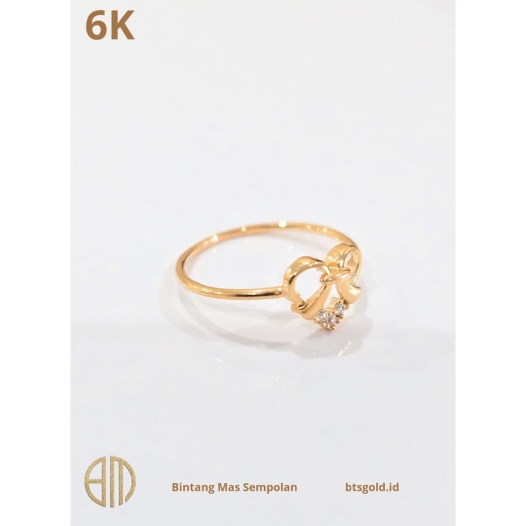 Cincin Love Permata Putih Emas Asli