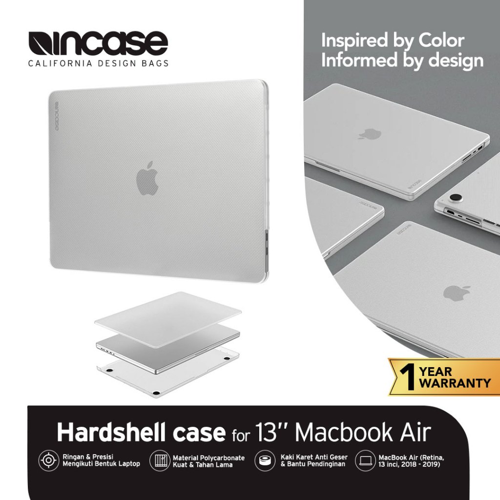 Incase - Case for Macbook Air 13 2018-2019 Retina Display Dots - Hardshell Clear | Casing Apple Prem
