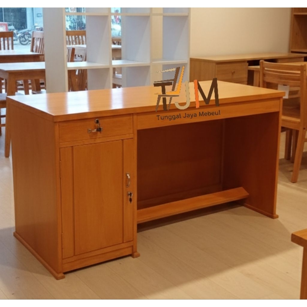 meja kasir toko warung minimarket meja kasir murah bangku kayu resepsionis meja guru