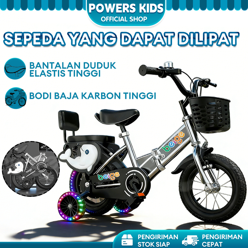 Sepeda Anak/Sepeda Lipat/12&14&16/Dengan roda bantu usia 2-10 tahun