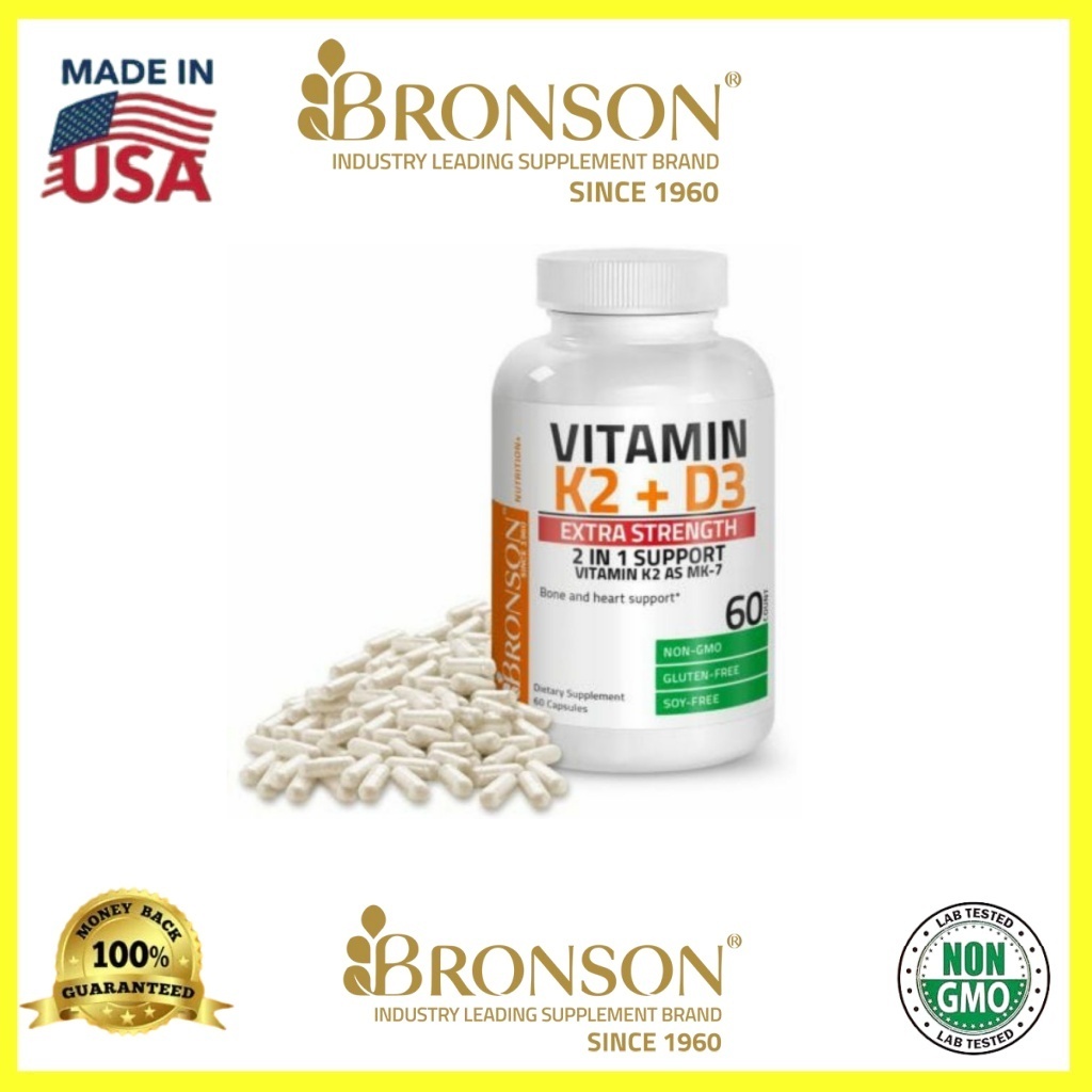Vitamin Tulang Sendi Bronson K2 + D3 Kapsul Bronson 10000 IU  60caps
