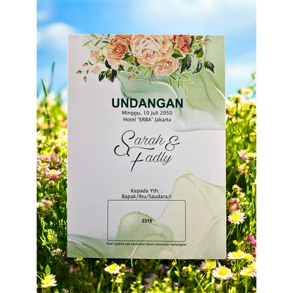 Undangan Blangko kosong ERBA 2315 Undangan pernikahan elegan