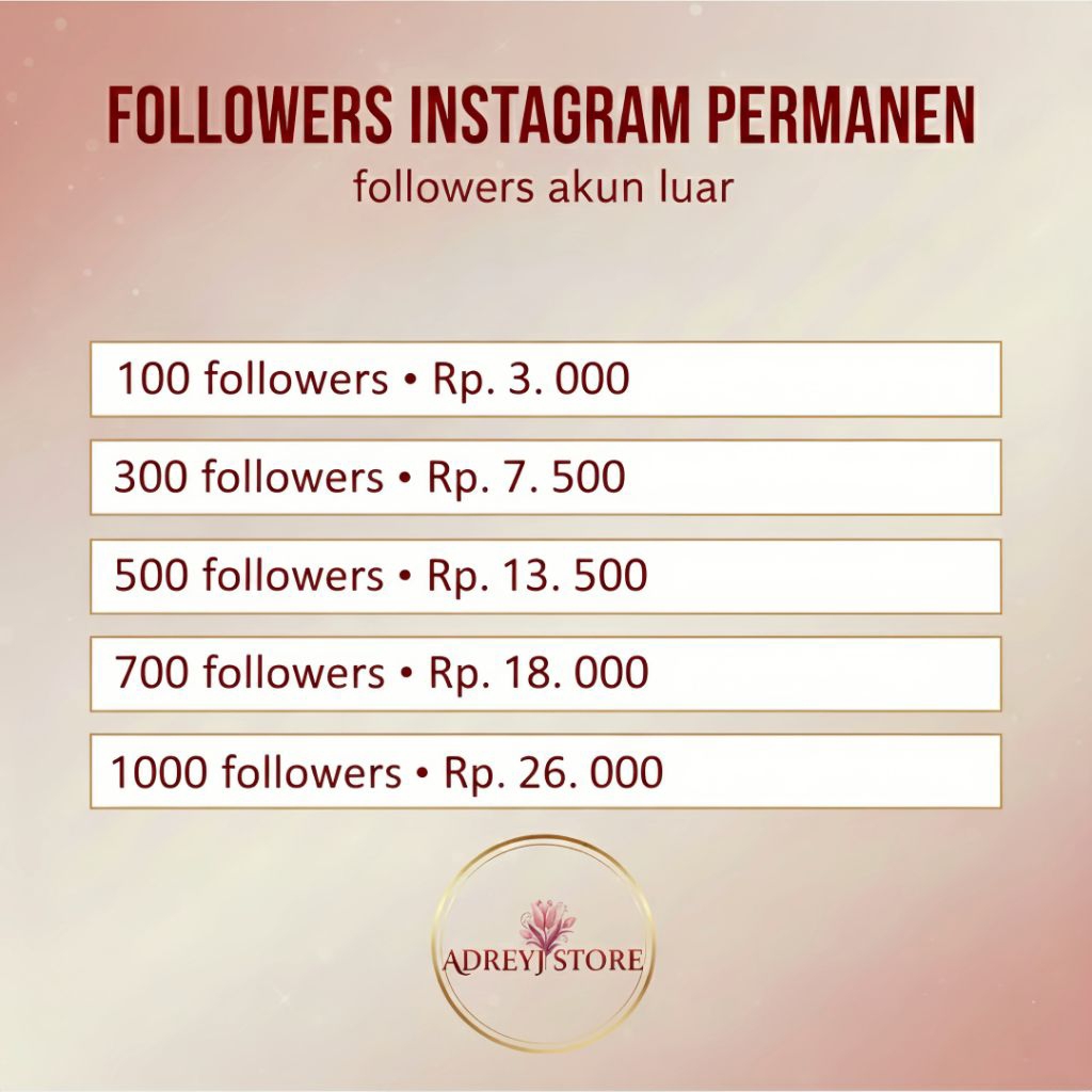 Followers IG Permanen ( Akun Luar )