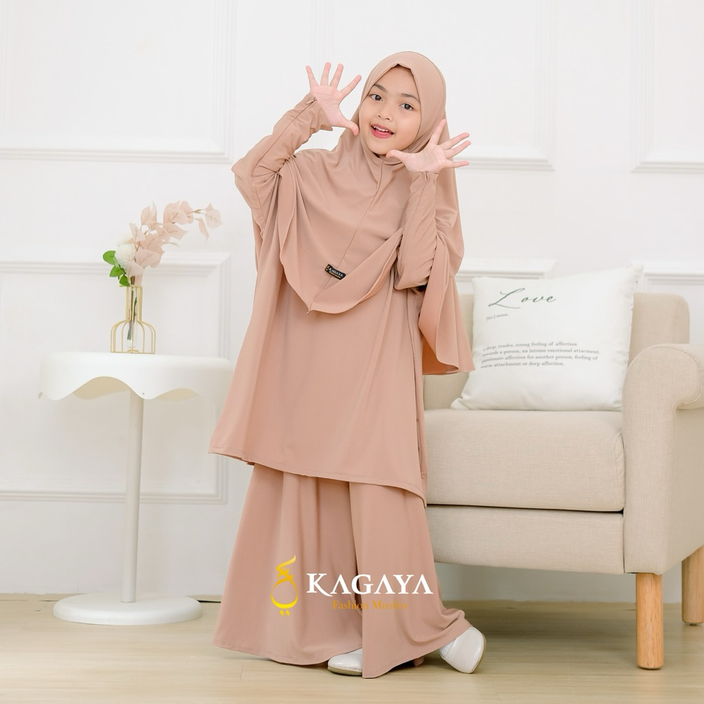 Almahyra One set kids  Jersey Premium by Kagaya (Tunik,Kulot,Hijab)