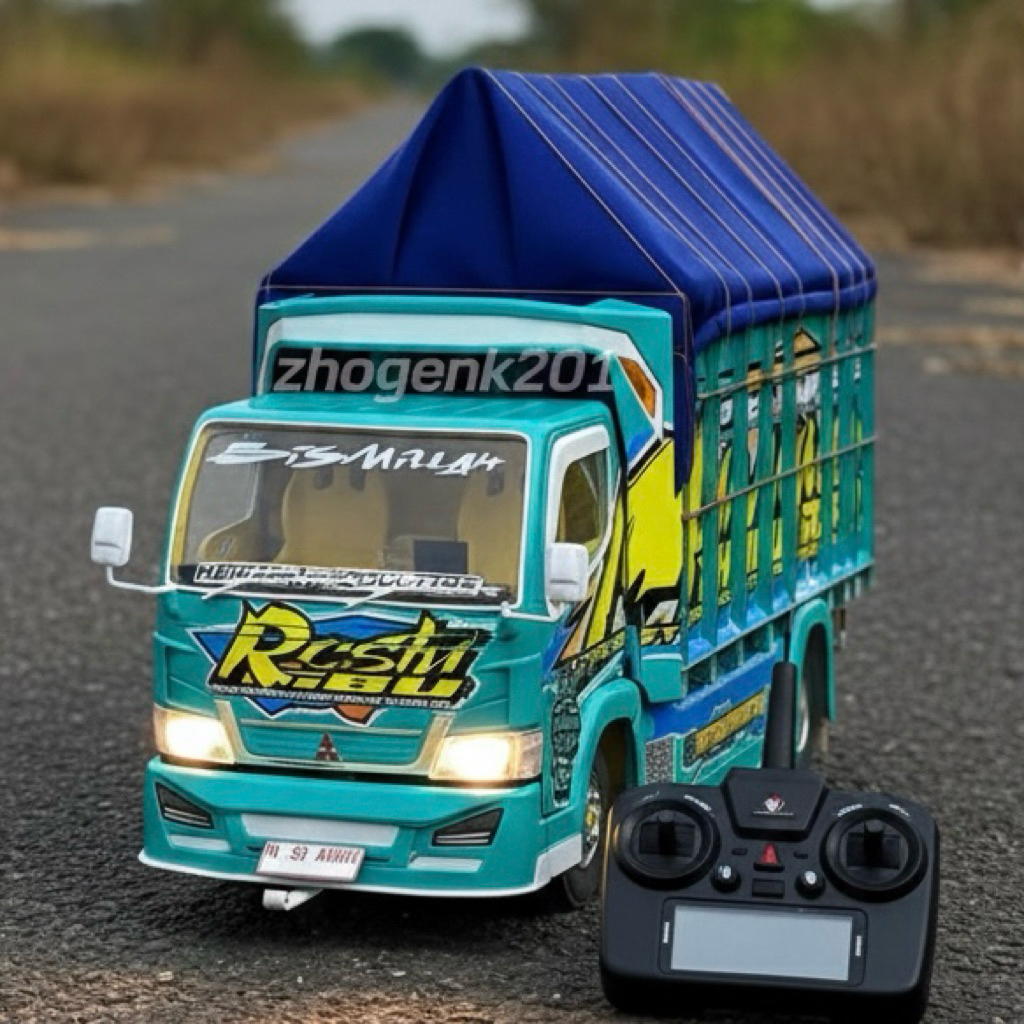 PROMO Miniatur TRUK OLENG Full Variasi Lampu Terpal Dari Kayu Asli - Mainan Anak Truk Oleng Non Rc P