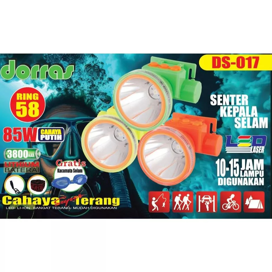 Dorras DS-017 Senter Kepala Selam 85Watt Tahan Lama