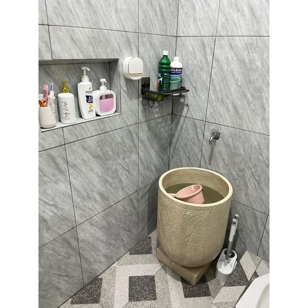 Bak mandi terazzo motif daun/terazzo handmade/bak mandi aestetic/bak mandi minimalis/bak mandi teraz