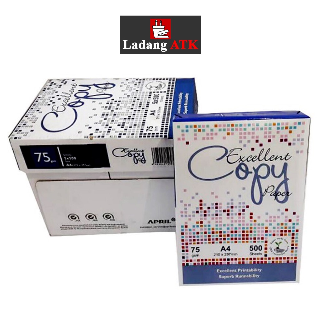 Kertas HVS A4 75gsm Excellent Copy Paper Putih Terang