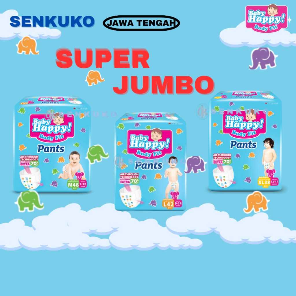 BABY HAPPY FIT PANTS JUMBO [2 BALL] (S56, M48, L42, XL38, XXL 34)