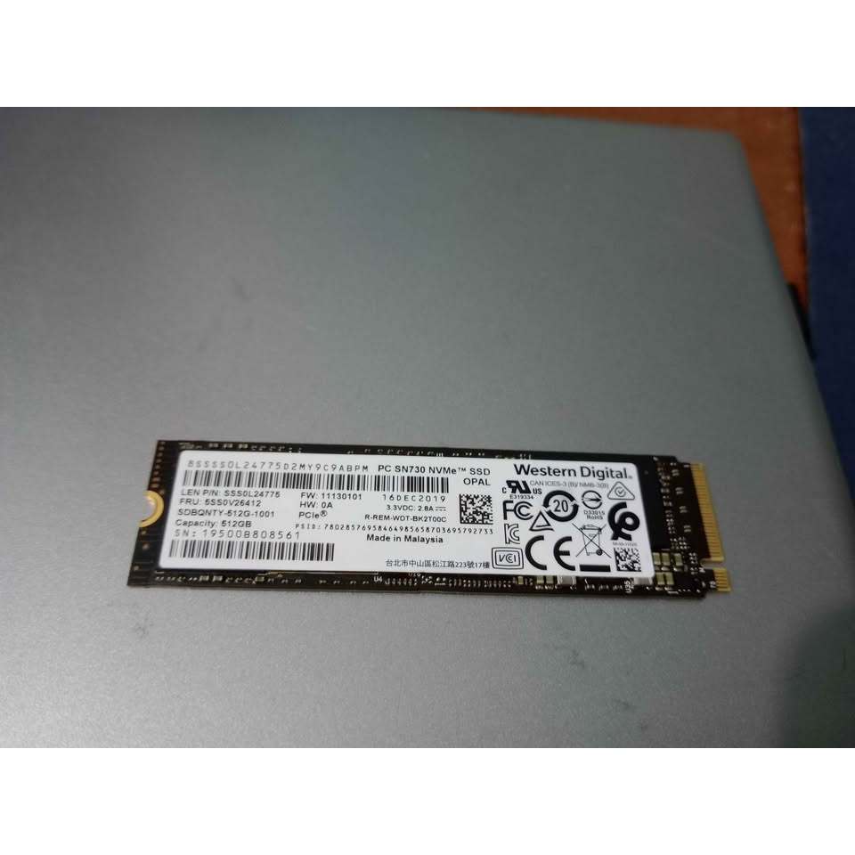 ssd nvme 512gb ori copotan merk WD sn730 kondisi masih bagus