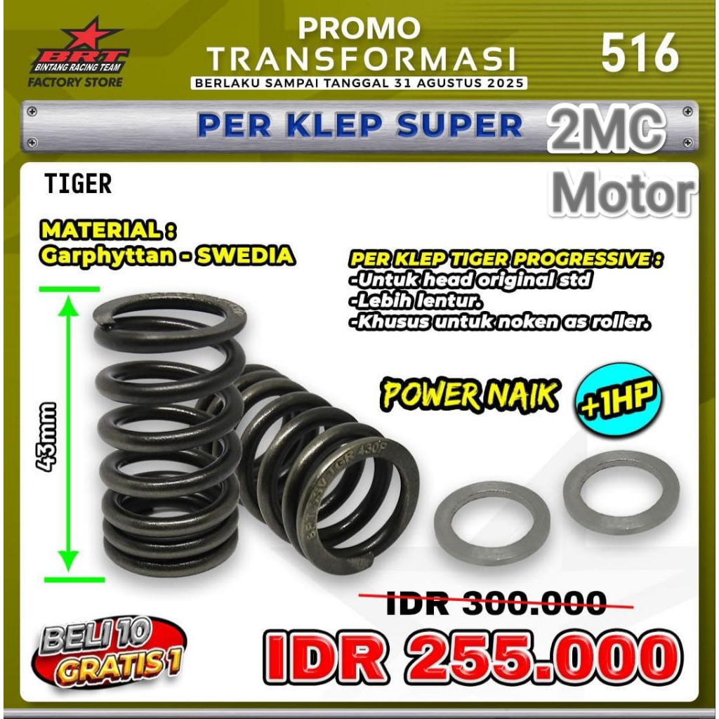 PER KLEP PROGRESIF TIGER - KHUSUS HEAD STANDAR / ORIGINAL TIGER - BINTANG RACING TEAM BRT