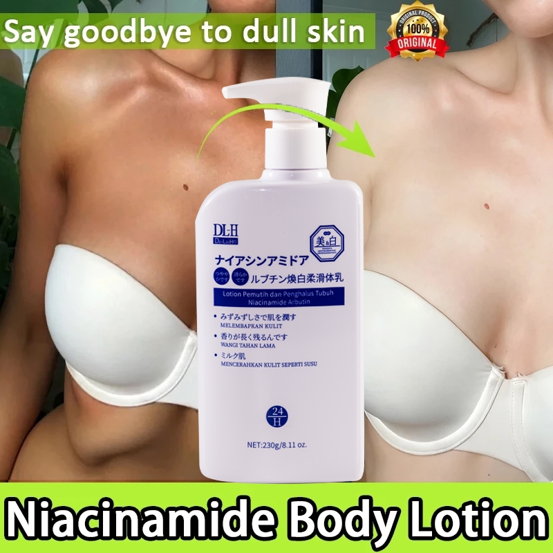 DL-H Niacinamide Body Lotion Cerah Alami Penghilang Bekas dan Collagen