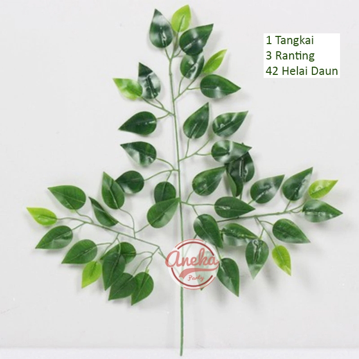 Daun Beringin Artificial / hiasan dinding daun palsu Beringin plastik / Ranting Daun Beringin Juntai