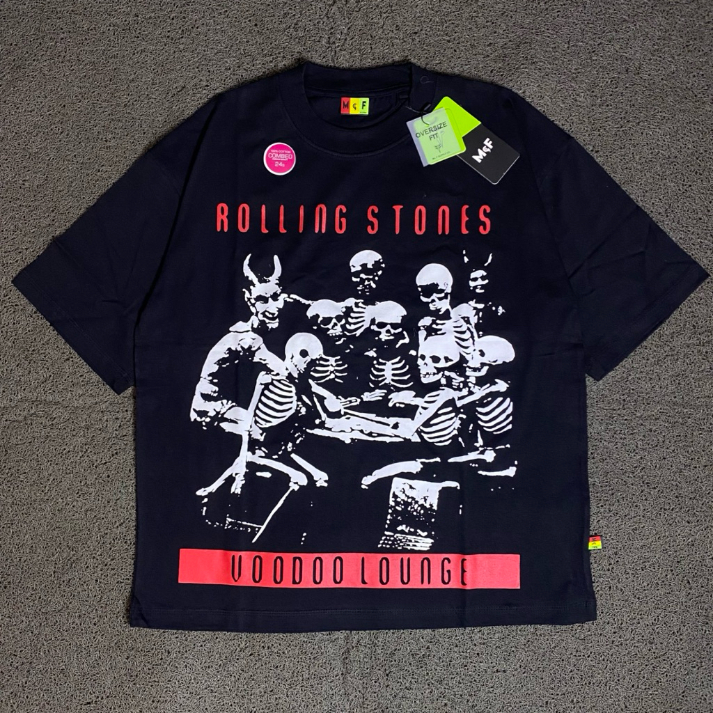 Kaos lengan pendek dengan pola oversize fit Rolling Stones