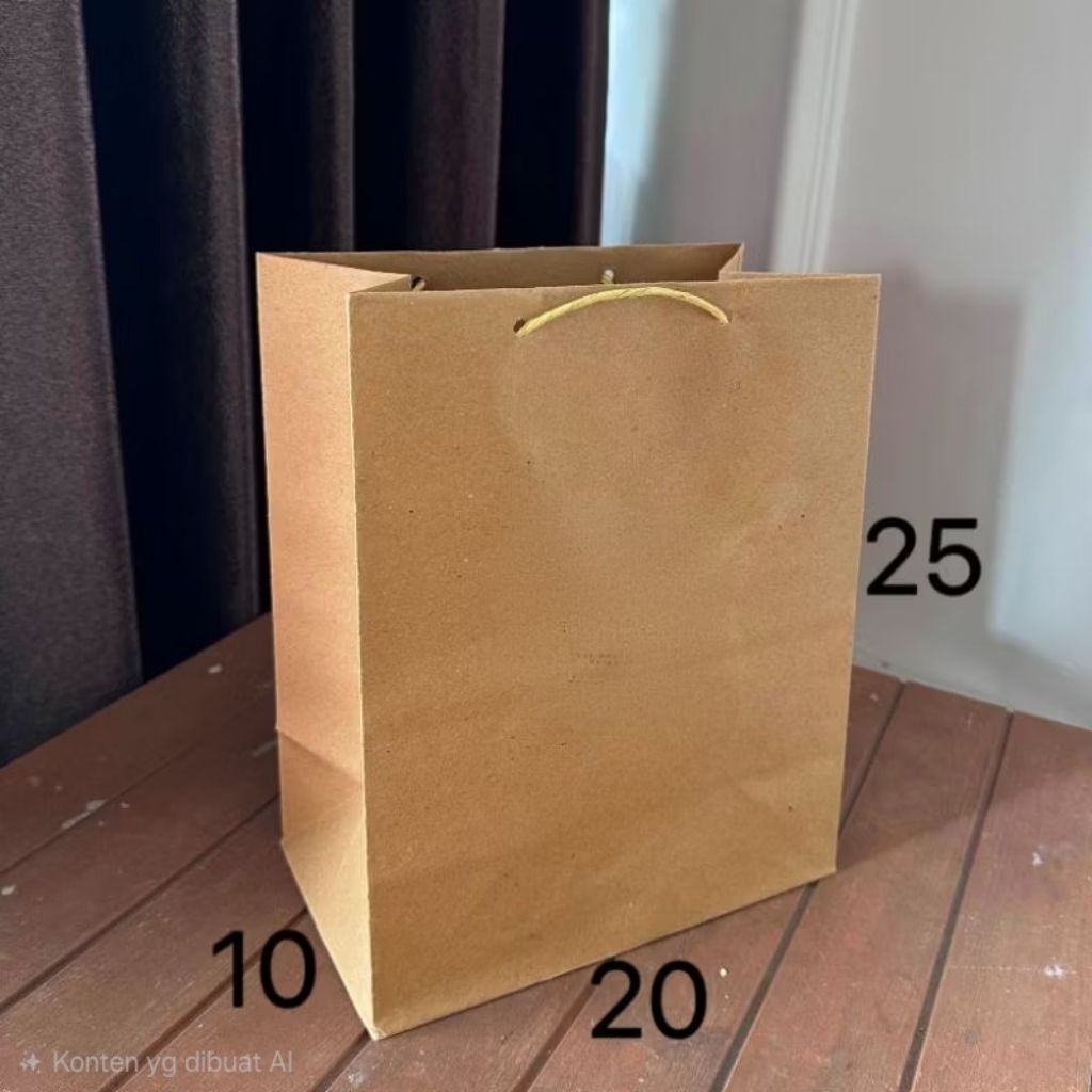 Paper bag 20x25 coklat polos tas kertas souvenir ukuran P20 L10 T25