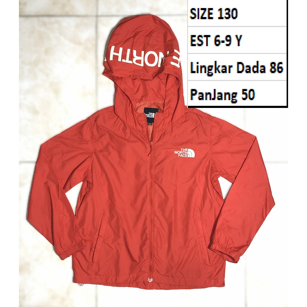 Jaket Parasut TNF Running Waterproof Anak Premium Second Preloved