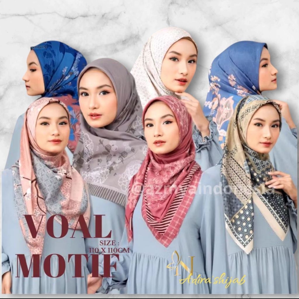 POUCH HIJAB SEGIEMPAT MOTIF VOAL PEMIUM
