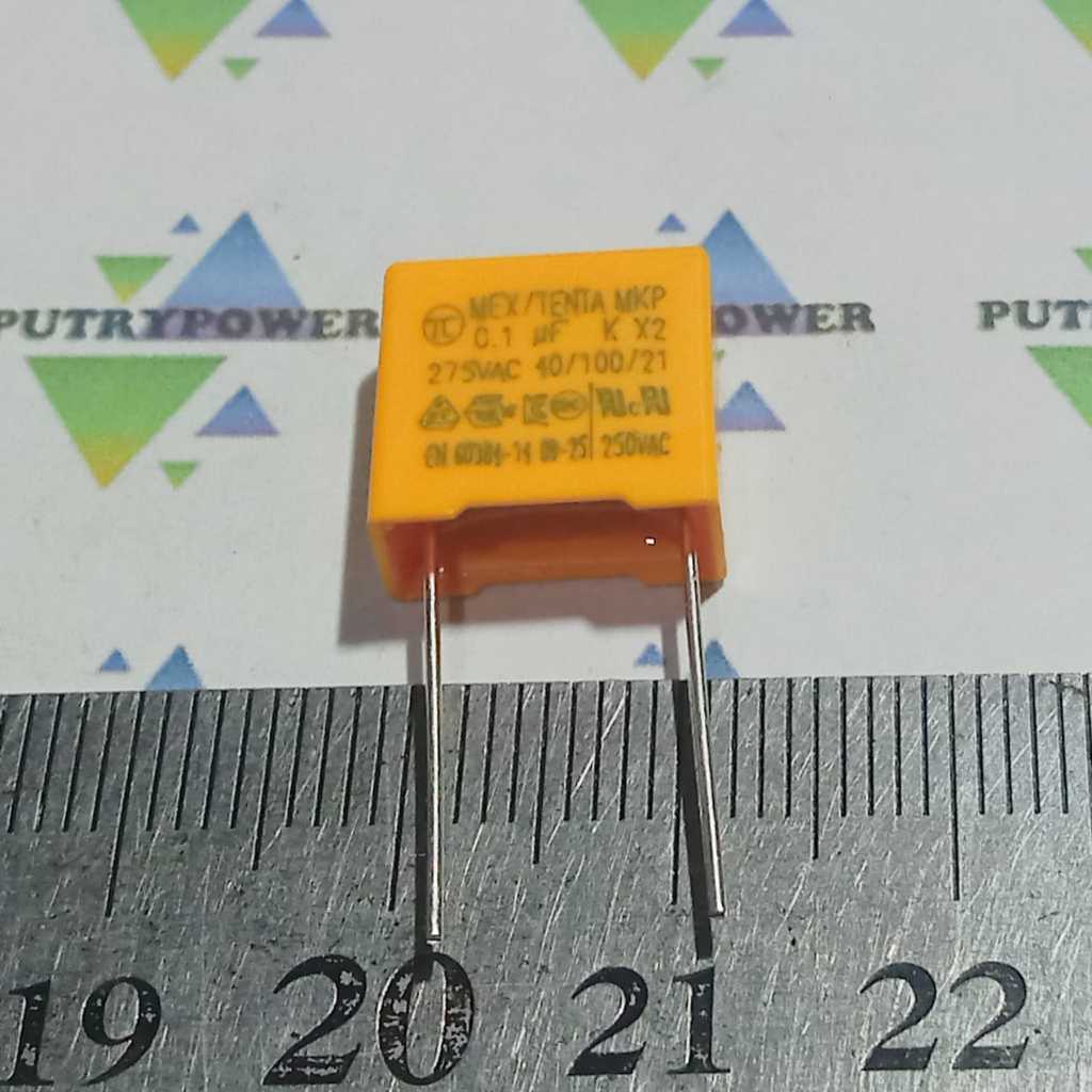 MEX/TENTA MKP 0.1uf K X2 275VAC 10mm MKM 104 100nf 100n 275v capasitor kapasitor 100 n 100 nf capaci