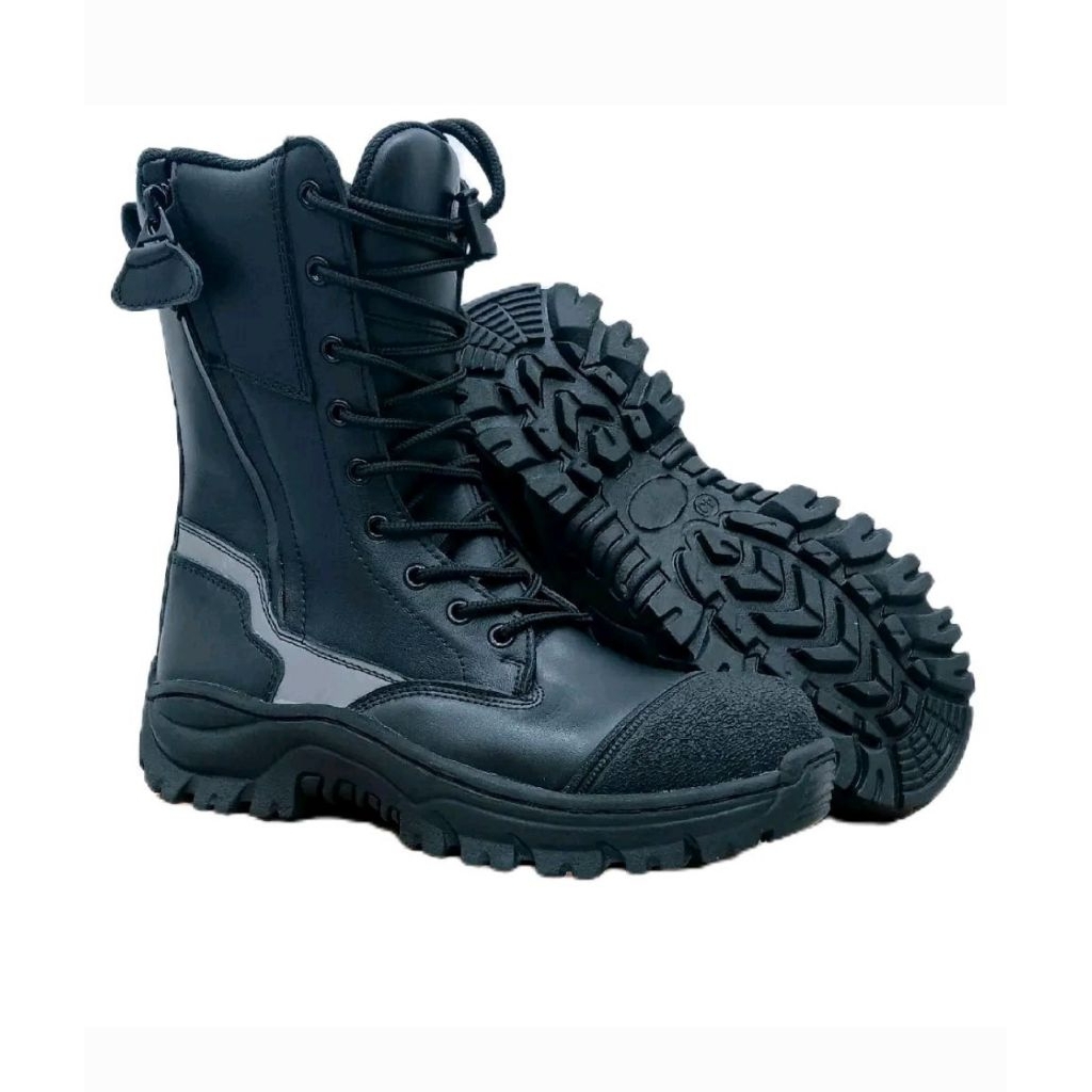 Sepatu Pdl Damkar Kulit Dop List Silver Abu Safety Boots