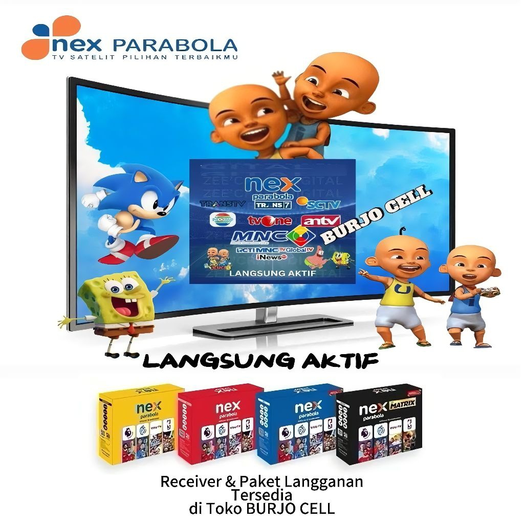 Nex parabola paket MNC grup, TRANS7 TRANSTV INDOSIAR SCTV ANTV dll 1,2,6 bulan