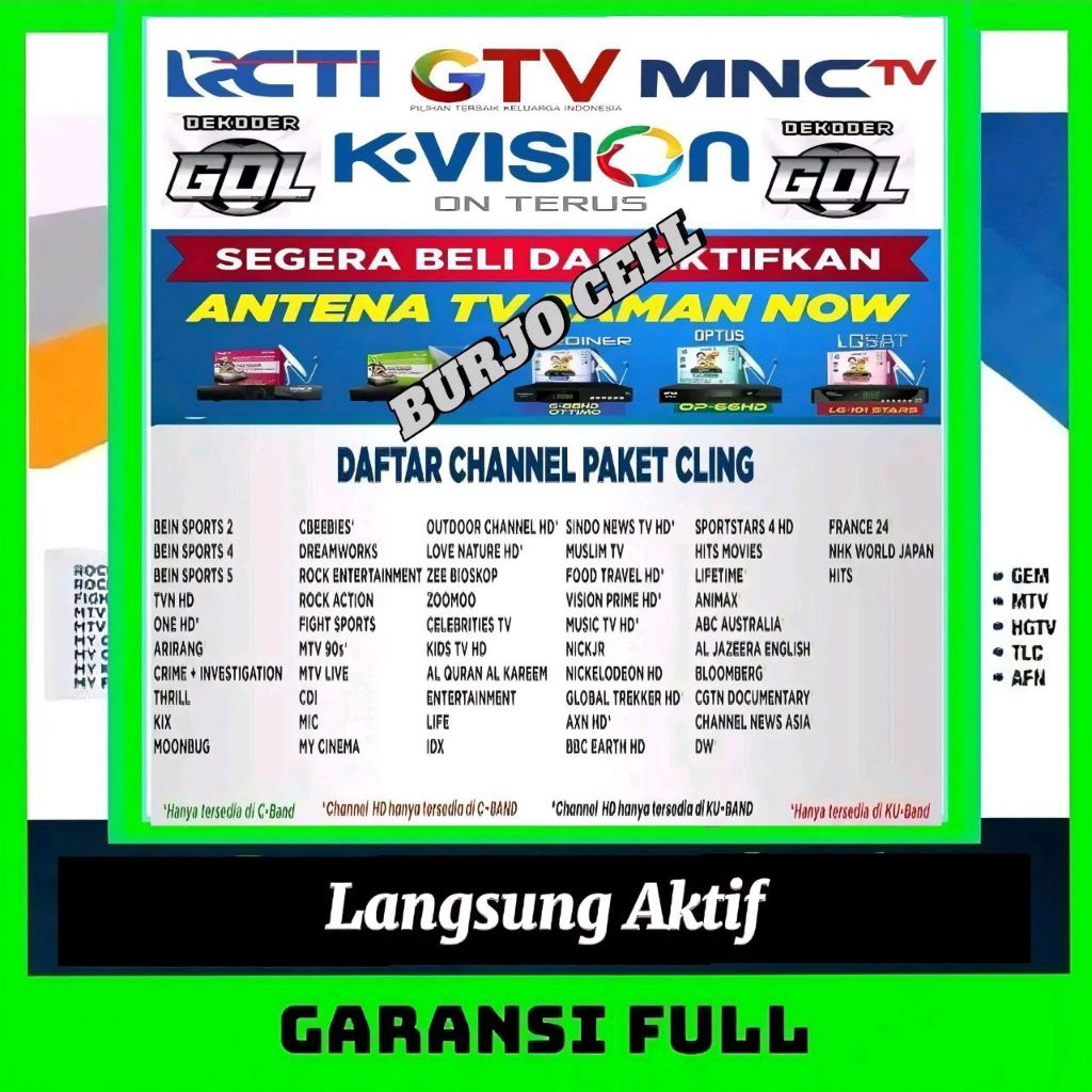 k Vision cling siaran nasional MNC Group receiver K Vision Gardiner Optus LG Sat