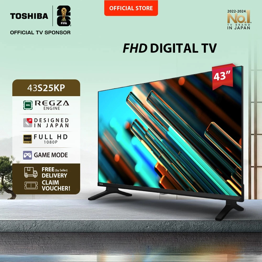 TOSHIBA TV Digital FHD 43S25KP LED 43 Inch Full HD Bezel Less