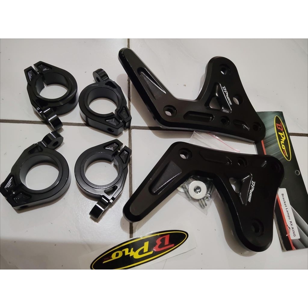 KUPINGAN LAMPU RX KING RXKING MERK BPRO 3D SET CINCIN CNC AITECH ORIGINAL HITAM