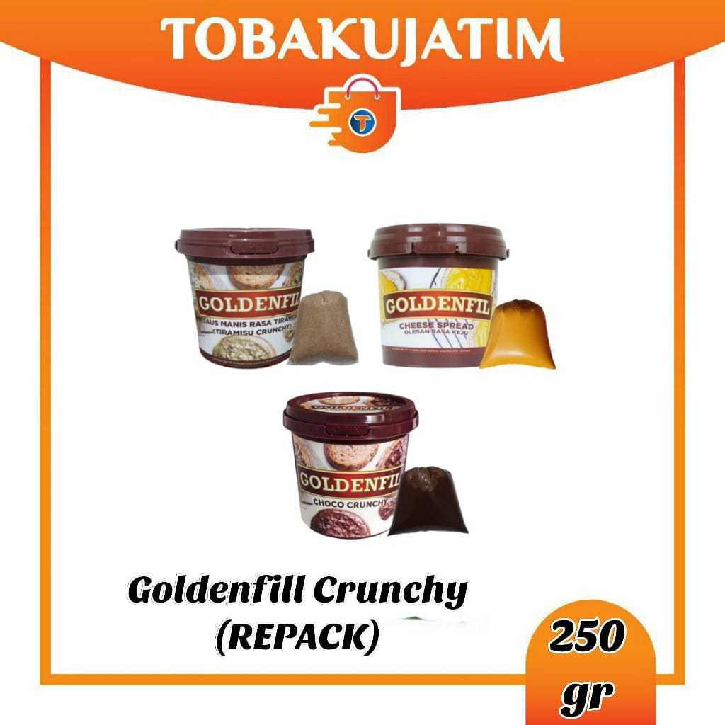 (250 GR) selai Goldenfill COKLAT Crunchy TIMB.